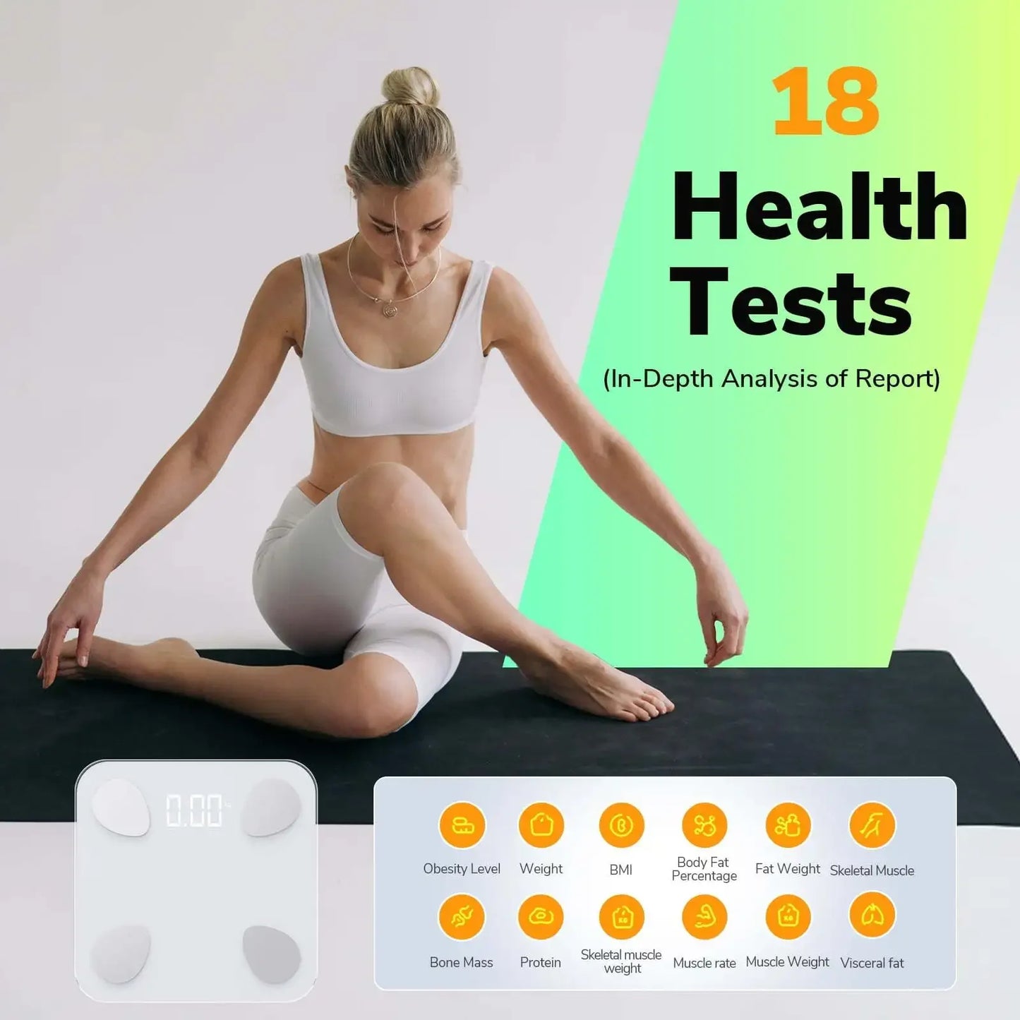 Smart Scale Weight Analyser with App 400 Pounds Battery Powered Daily Weight Tracking Essential Tool for Home Use