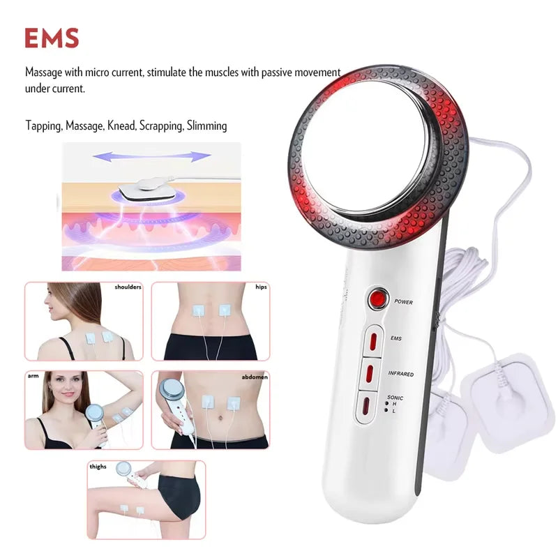 3in1 Weight Loss Slim Electric Massager Far Infrared Microcurrent USB Rechargeable