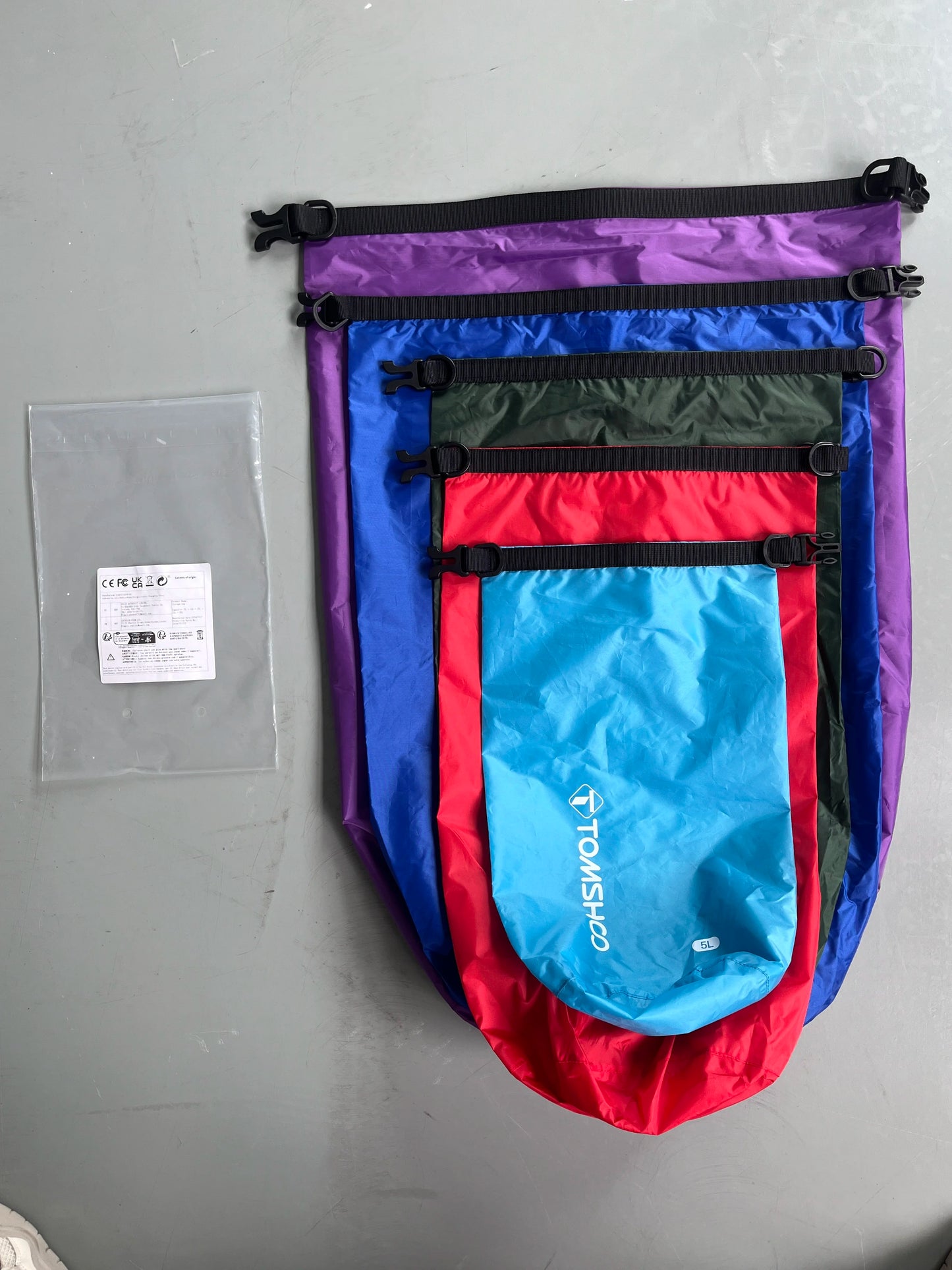 Tomshoo 3/5 Pack Waterproof Dry Bags Sacks Lightweight Waterproof Storage Dry Bags for Outdoor Camping Boating Hiking Rafting