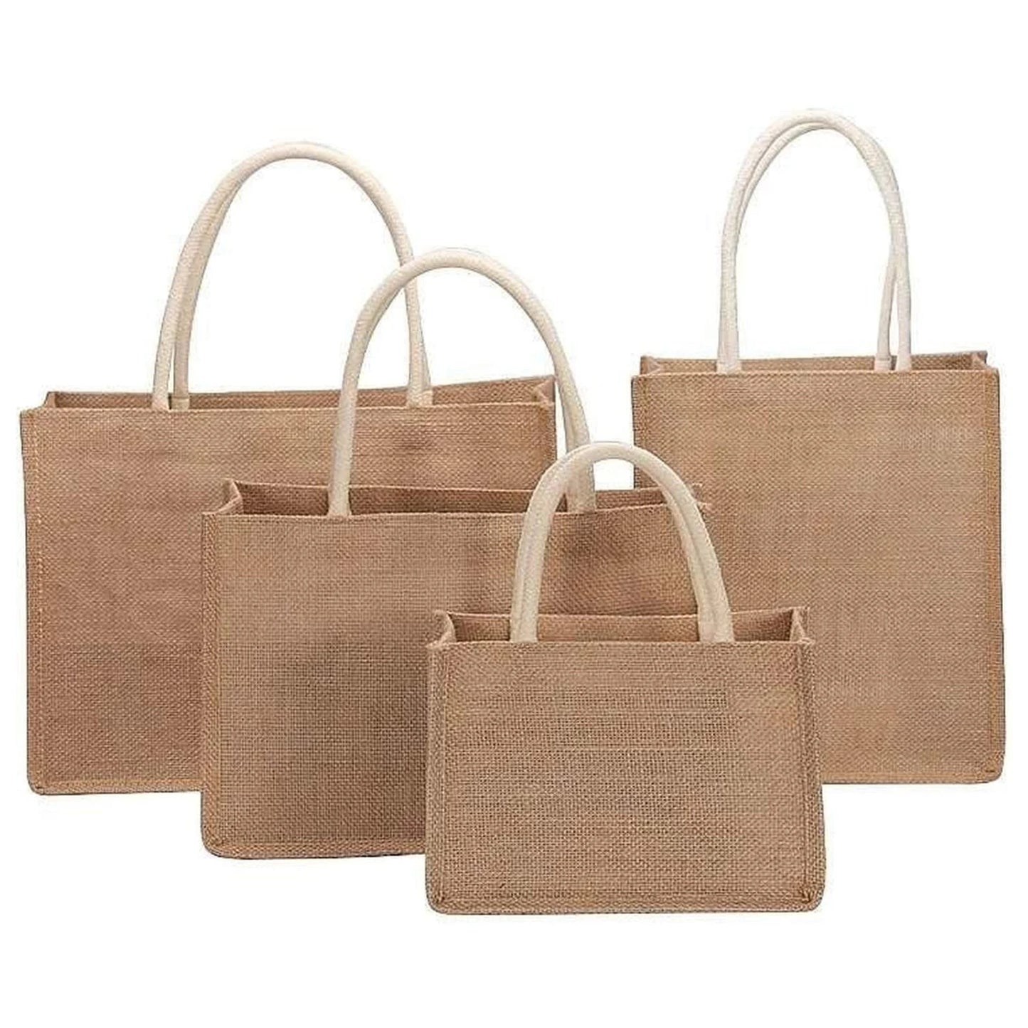 Reusable Women's Jute Tote Bags With Handles For Shopping
