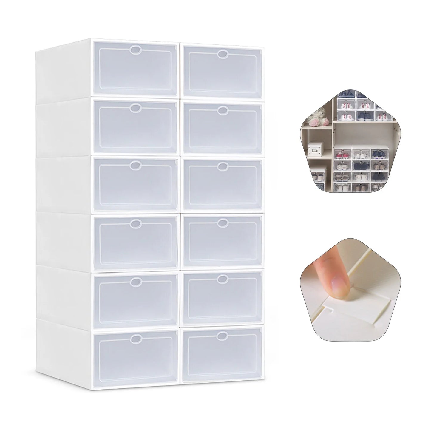 20 Pieces Sneaker Display Case Organizer Stackable Shoe Box
