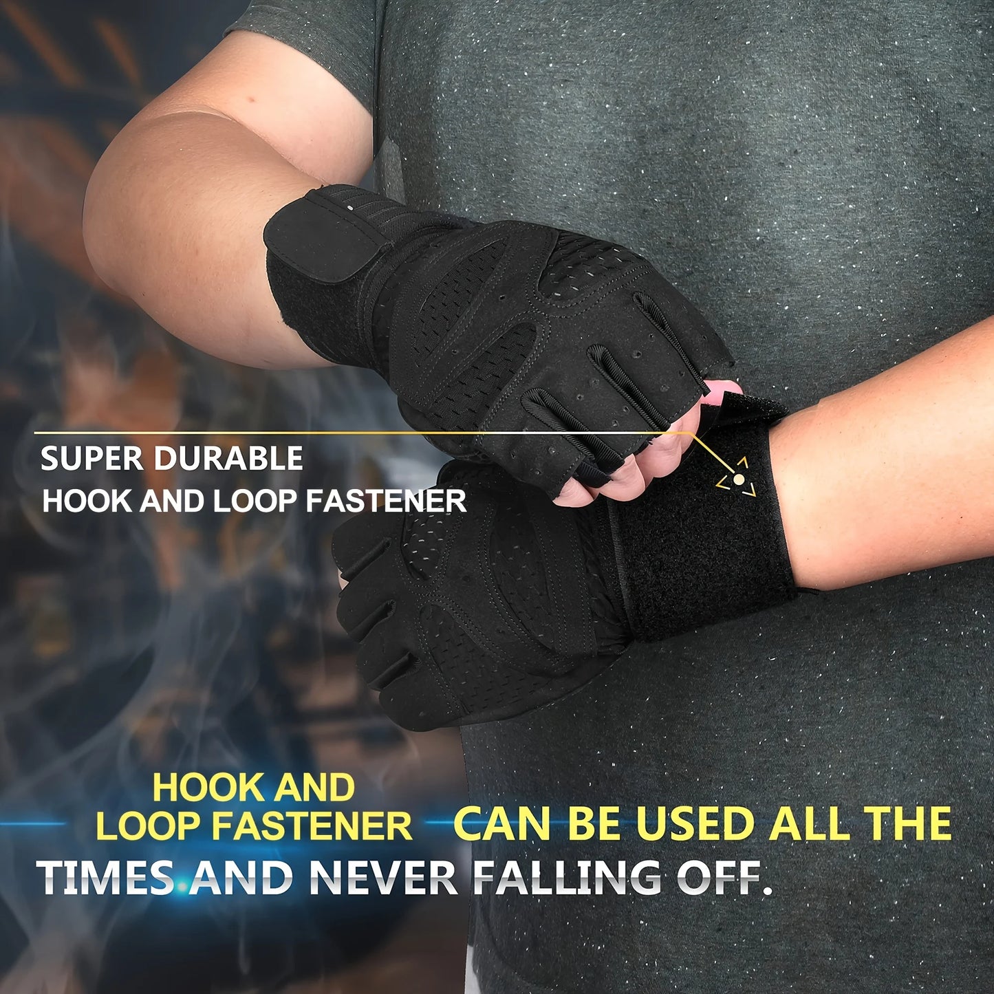 Fitness Weight Lifting Gloves with Wrist Support Adjustable Anti Slip Grip Durable Neoprene Breathable Design