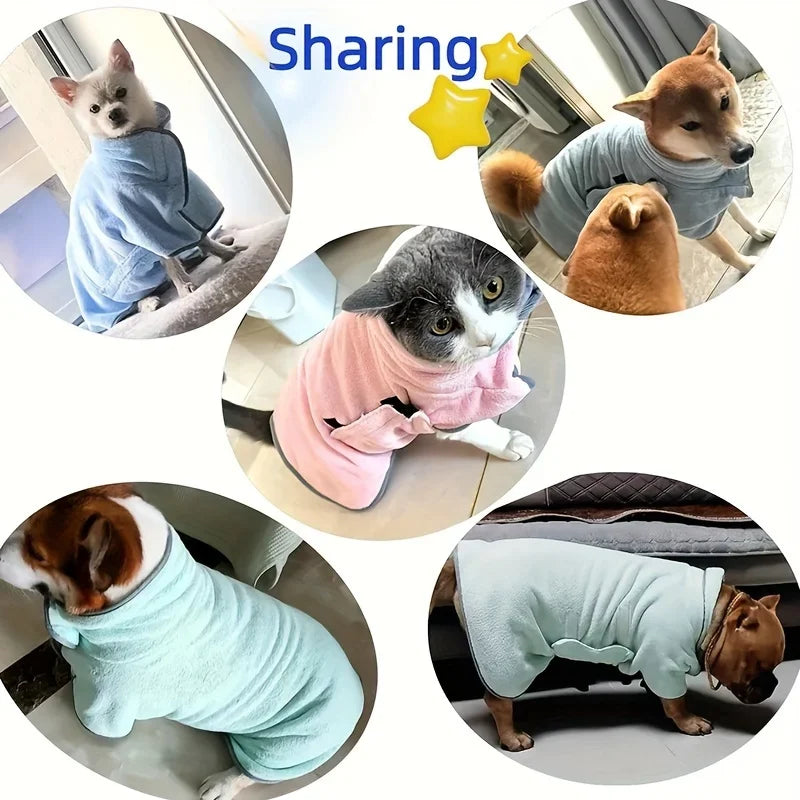1pc Dog Absorbent Bath Towel Pet Cooling Absorbent Bathrobe Bath Towel for Pet Cleaning Dog Pet Wash Towel