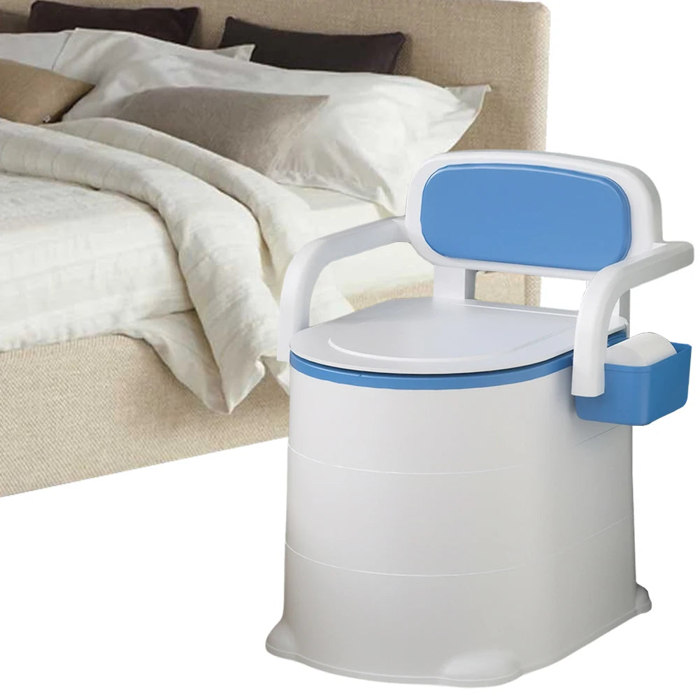 Bedside Commode Portable Squat Toilet Odor Sealed With Armrests