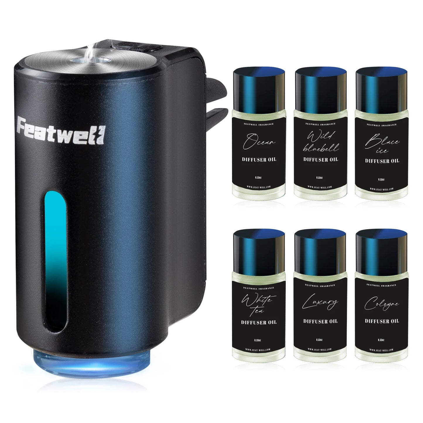 Smart Car Air Aromatherapy Diffuser Fragrance Car Air Fresheners with Six Adjustable Settings Humidifier Essential Oil Diffuser