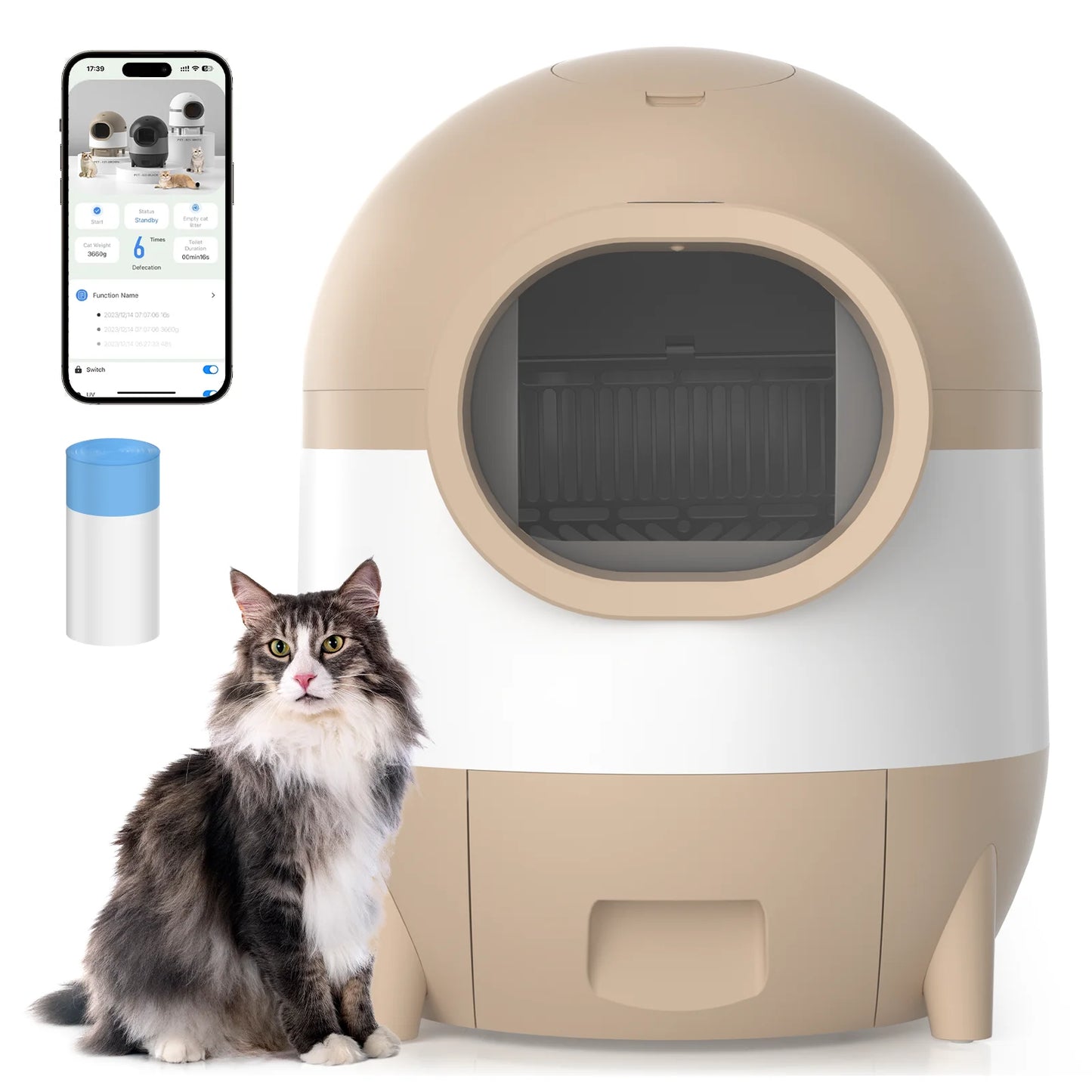 Self Cleaning Automatic Cat Litter Box Smart Toilet With App