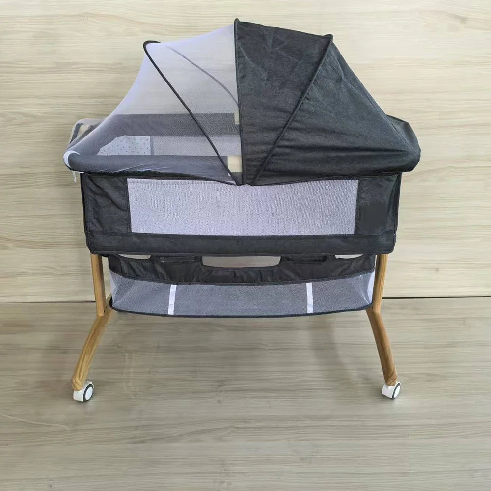 Portable Nursery Crib with Mosquito Net and Storage Bag