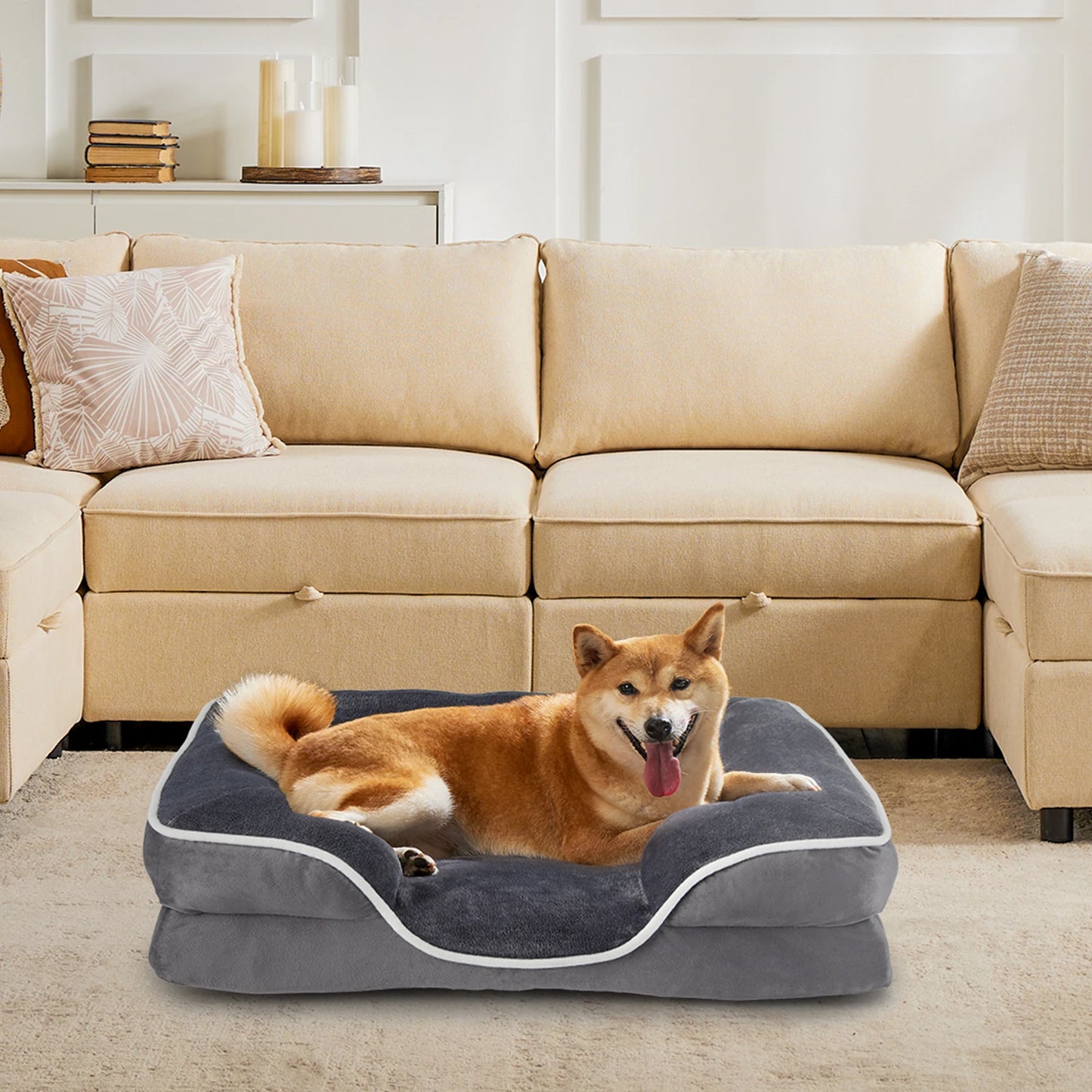 Orthopedic Dog Bed Memory Foam Pet Bed for Small Dogs and Cats