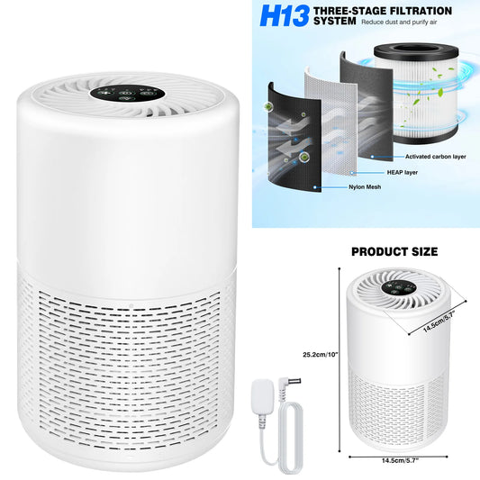 Air Purifier for Home Bedroom with H13 True HEPA Filter and Odor Elimination for Pet Owners