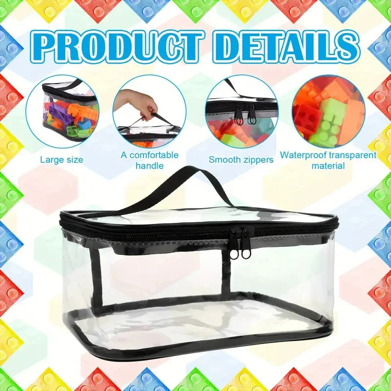Large Capacity Transparent Mesh Zipper Toy Storage Bag