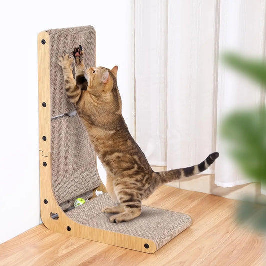 L Shape Cat Scratcher 23.6 Inch Cardboard Cat Scratchers for Indoor Cats Furniture Protection