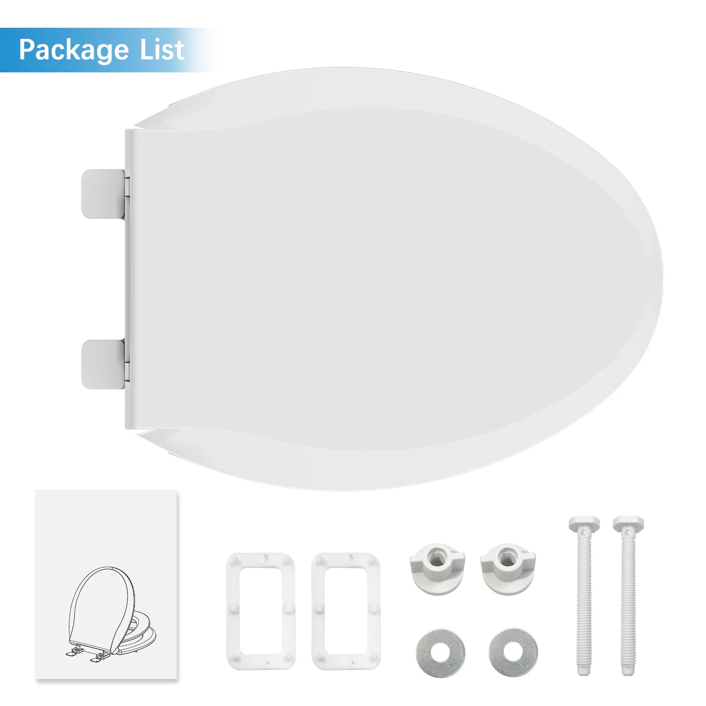 Elongated Toilet Seat with Built in Potty Training Seat and Slow Close Cover Fits Both Adult and Child