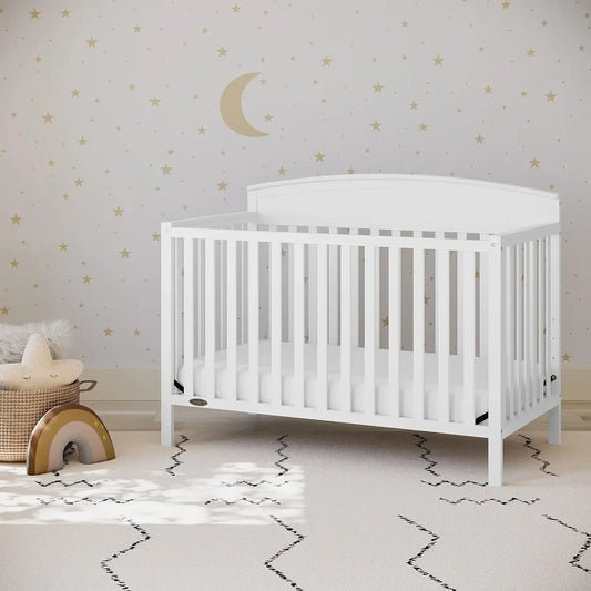 5-in-1 Convertible Crib (White) – Converts from Baby Crib to Toddler Bed, Daybed and Full-Size Bed, Fits Standard Full-Size Crib