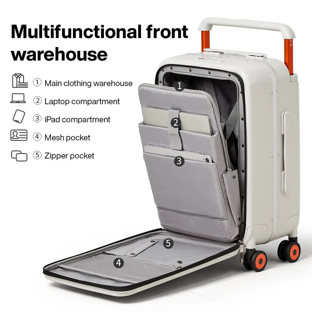 Mixi 2024 New Design Wide Handle Carry On Luggage 20 Inch