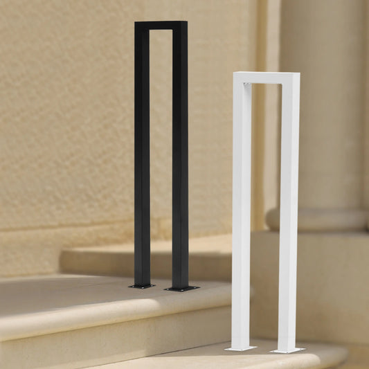 Modern U-Shaped Handrail for Stairs, Galvanized Iron with Rust-Resistant Coating, Pre-Drilled Holes for Quick Installation, Supp