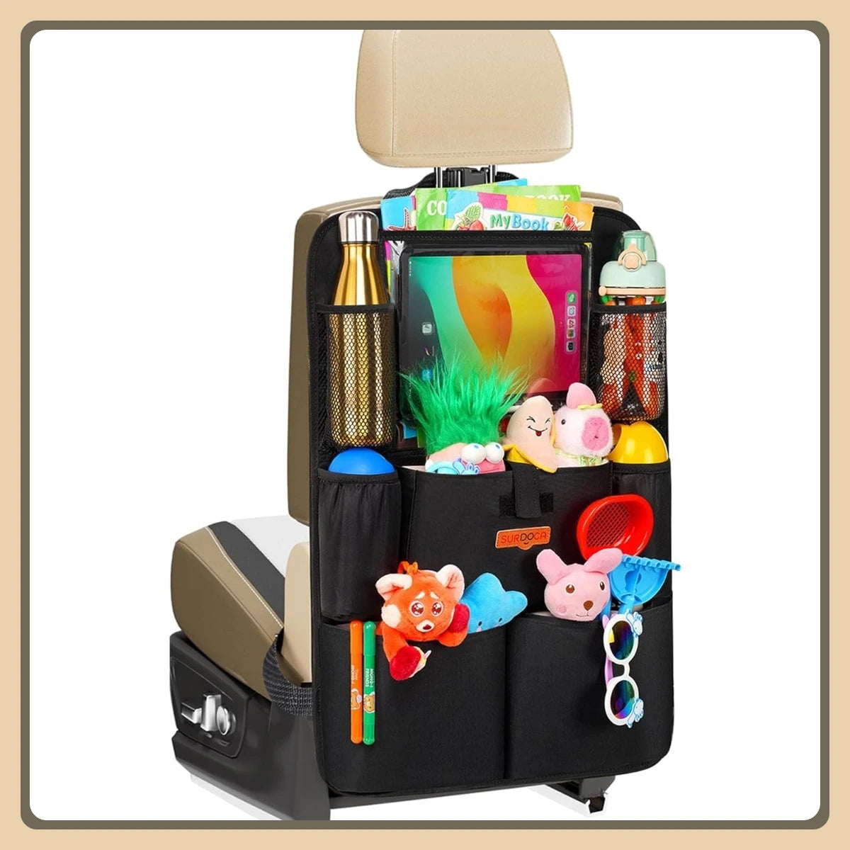 Upgraded Car Organizer With Tablet Holder And Seat Protector