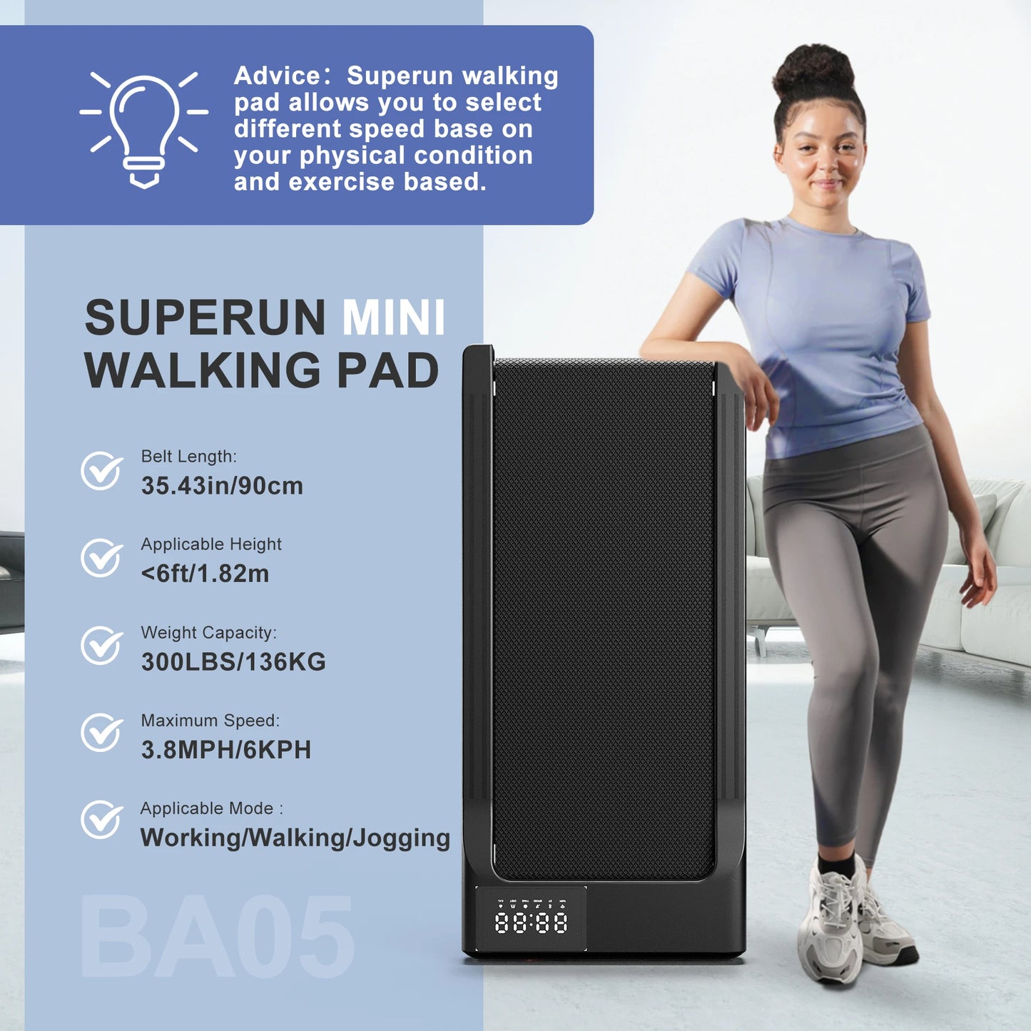 3-in-1 Portable Treadmill with Remote Control LED Display 2.5HP Silent Walking Pad Jogging Machine for Home Office 300 Pounds Capacity