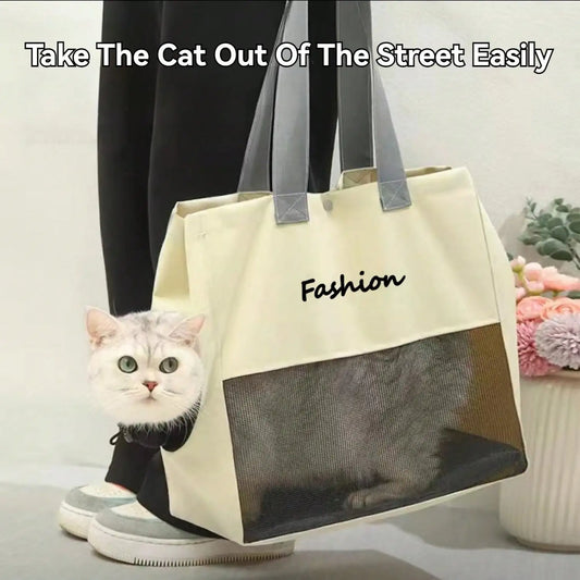 Cat Carrier Small Dog Carrier Tote Breathable Mesh Pet Carrier Bag Soft Sided Adjustable Foldable Kitten Travel Bag