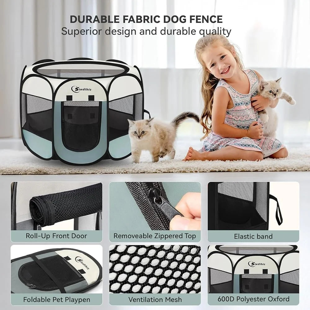 High Concerned Portable Pet Playpen Indoor Outdoor Kennel