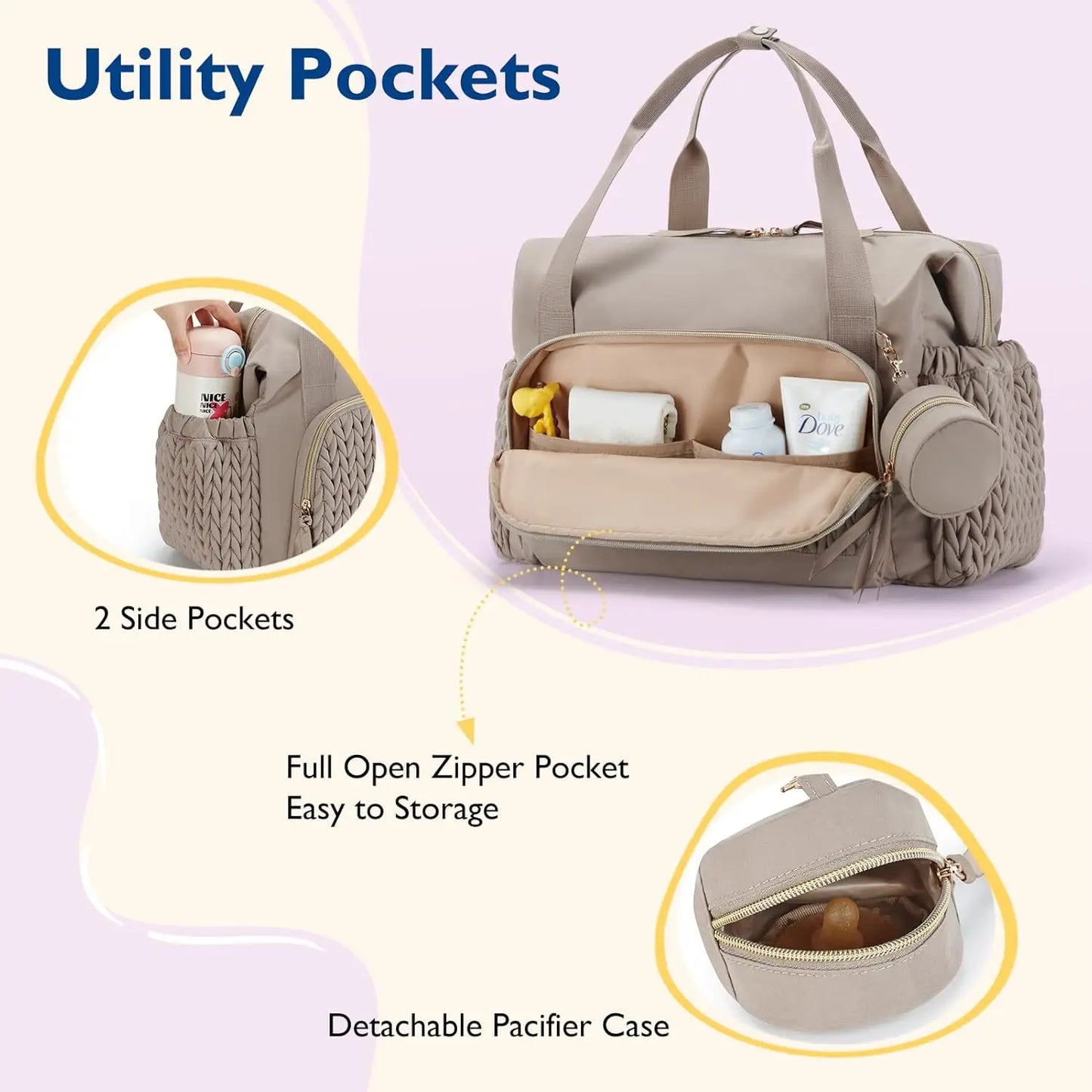 Mommy Diaper Bag Large Capacity Organizer Tote for Baby