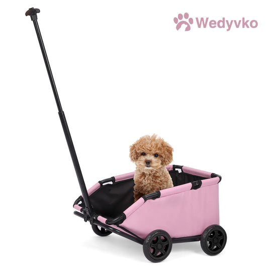 Small Pet Cart 4 Wheels Folding Dog Stroller Lightweight 360 Degree Rotating Trolley Pet Stroller for Small Cats and Dogs