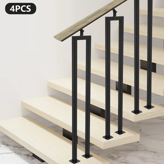 4 Pack U Shaped Stair Handrail Indoor Railing Iron Decor