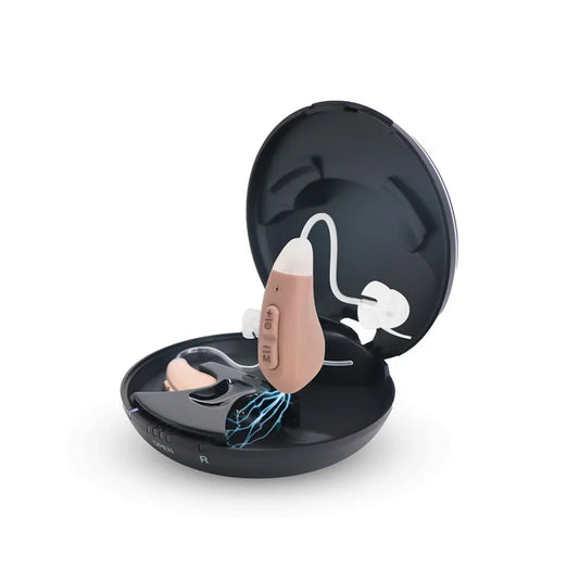JINGHAO Digital Hearing Aids Rechargeable Invisible BTE Hearing Loss Sound Device for Elderly