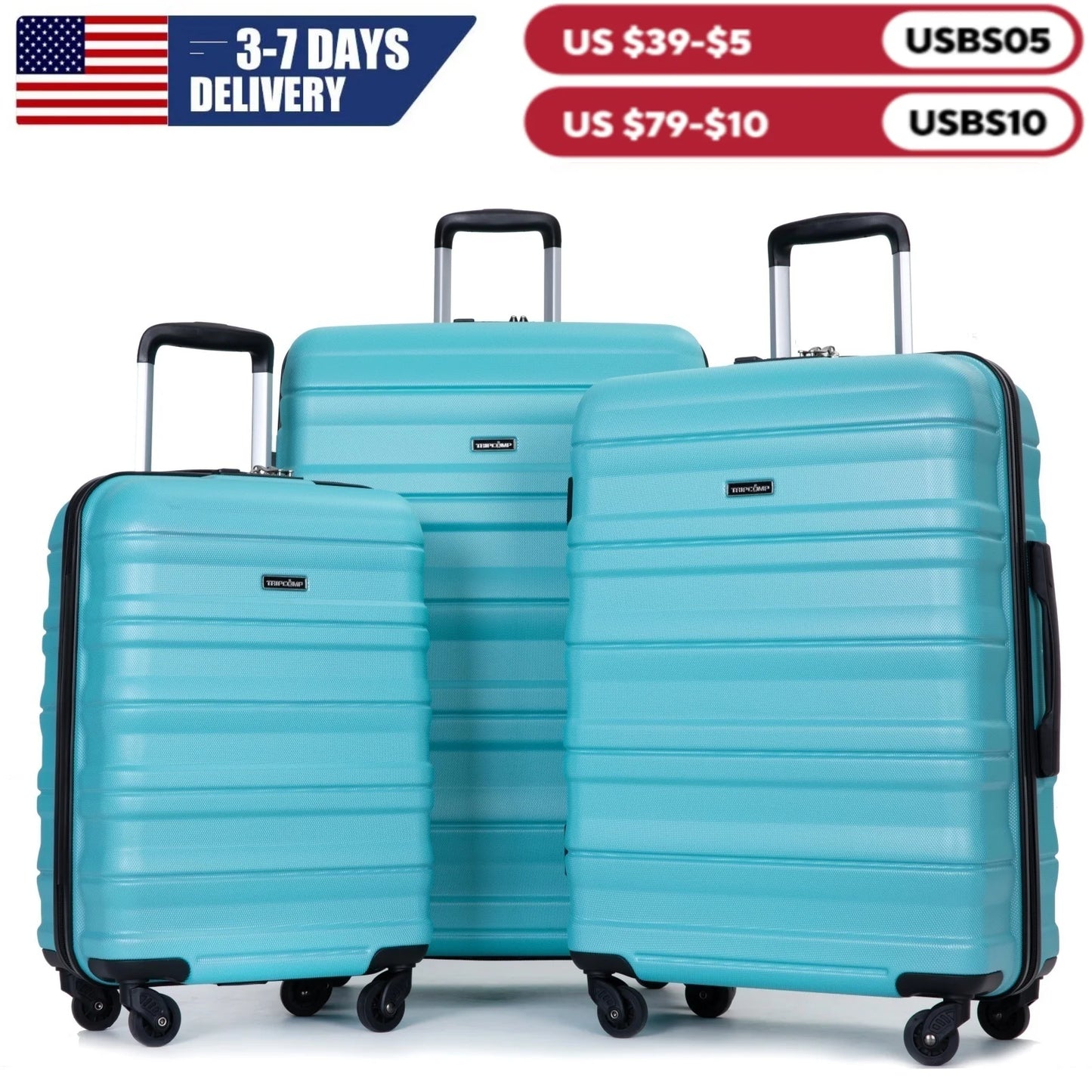 Travelhouse 3 Piece Luggage Set Hardside Expandable Spinner