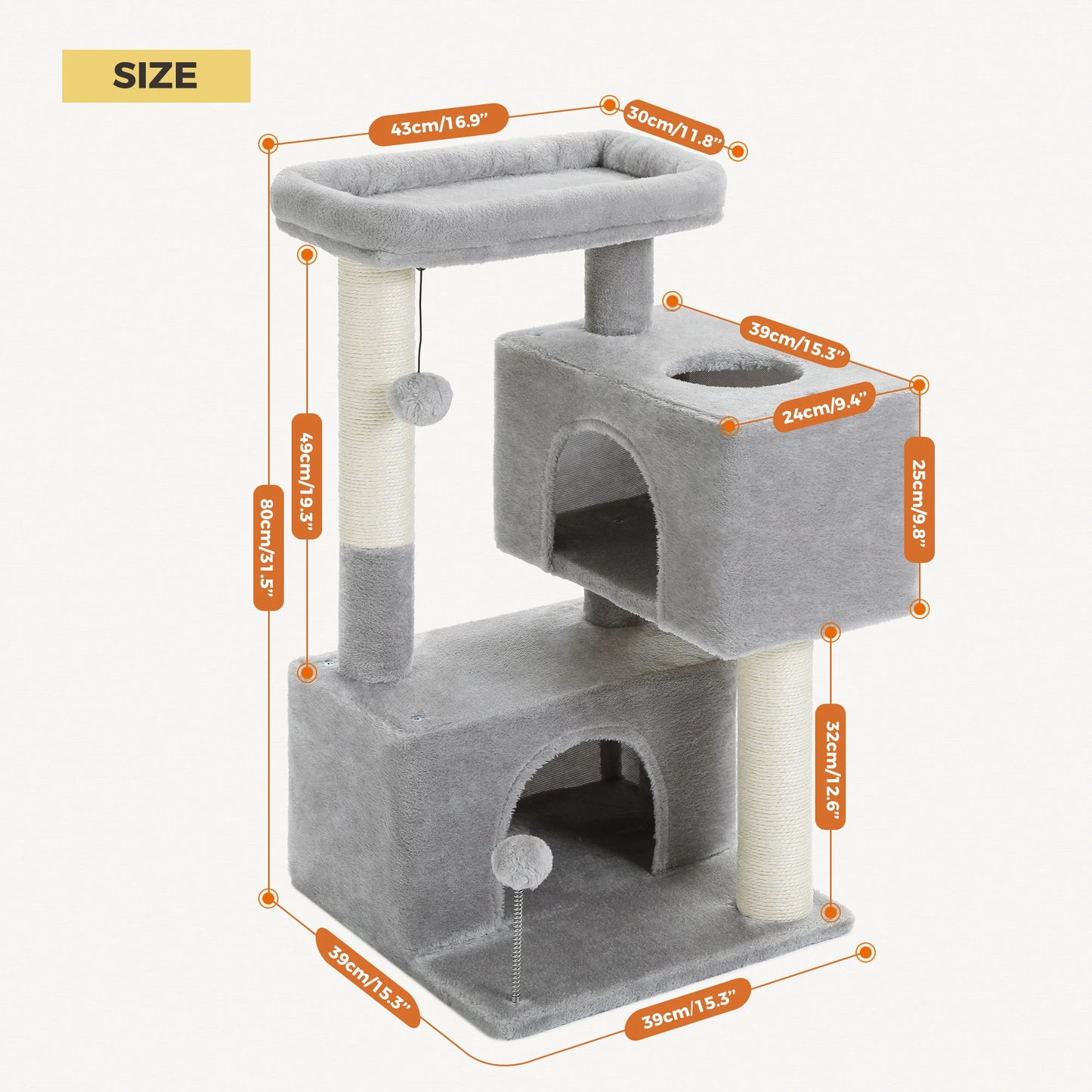 Large Cat Tree for Indoor Cats Multi Level Cat Tower with Spacious Condos and Sisal Scratching Pad
