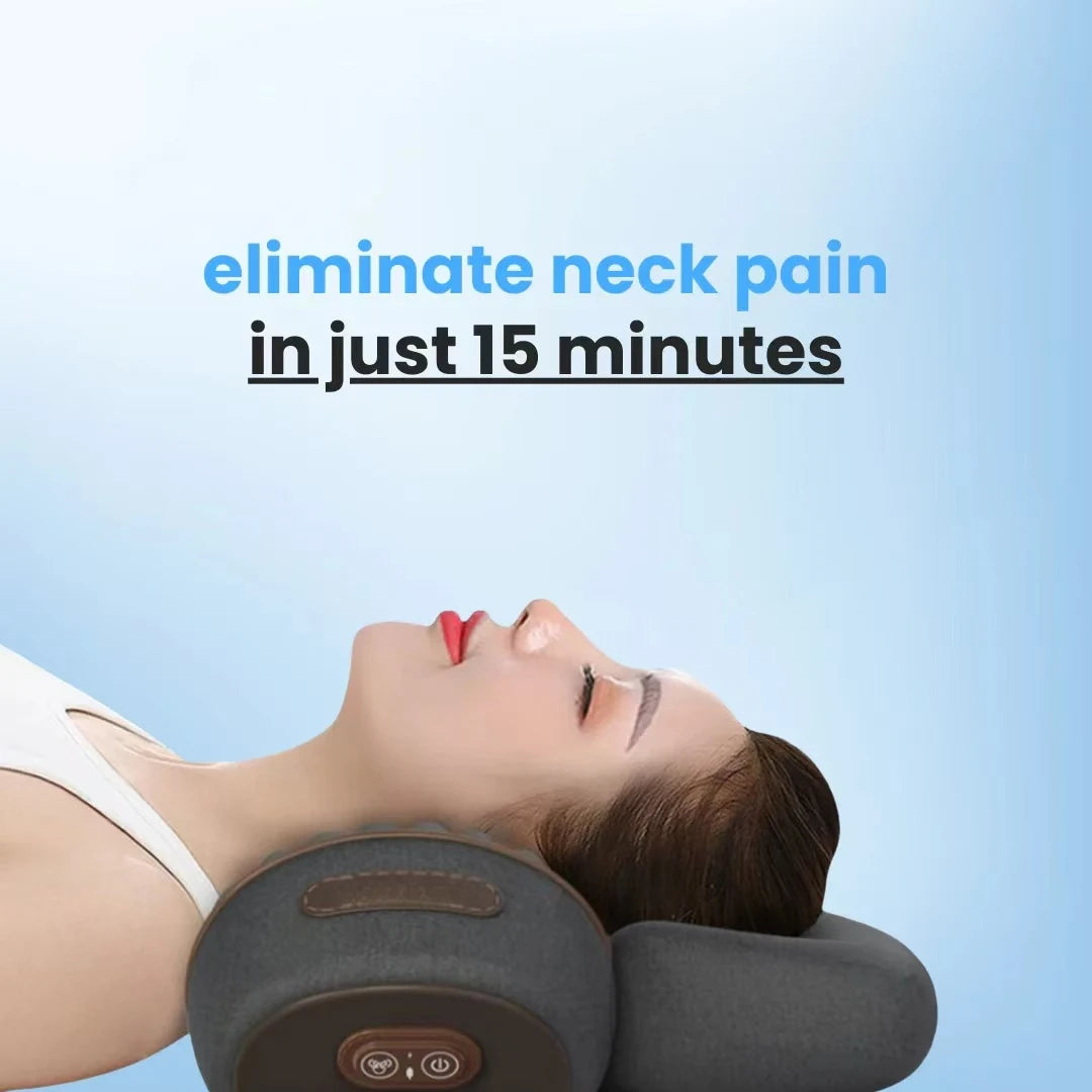 Soothe 3 in 1 Neck Massager Cervical Pillow Hot Compress Vibration Massage Neck Traction Relax Pillow Spine Support Massager