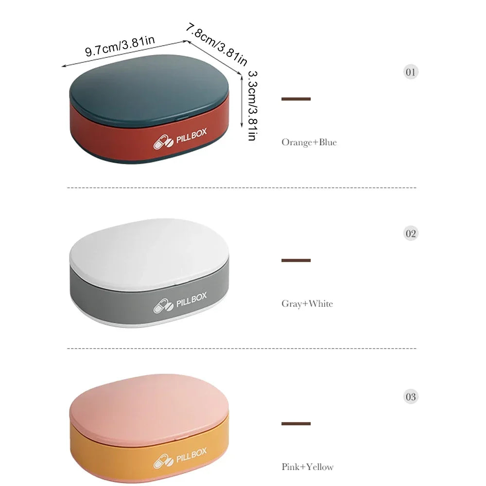 Hign-concerned 6 Compartment Travel Pill Organizer Portable Pill Case