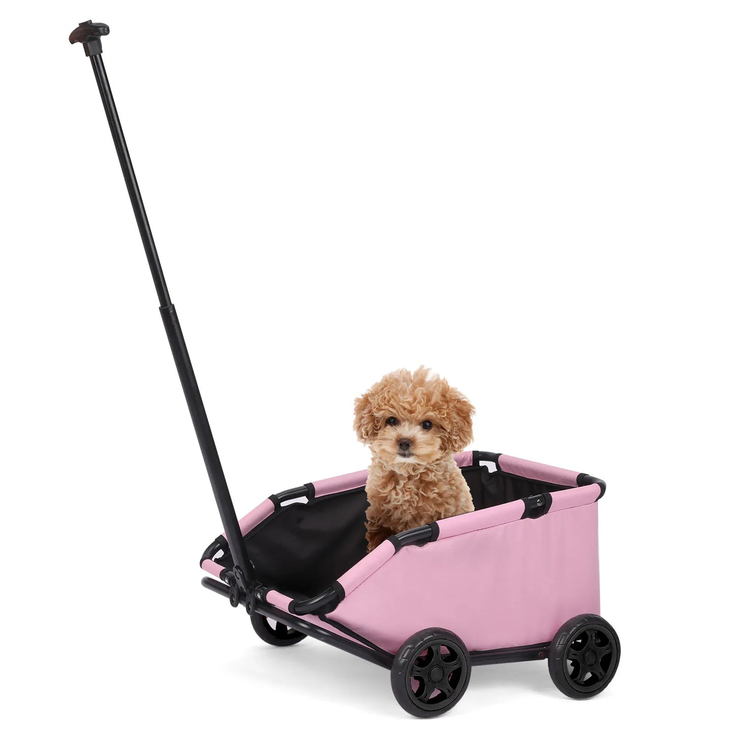 Small Pet Cart 4 Wheels Folding Dog Stroller Lightweight 360 Degree Rotating Trolley Pet Stroller for Small Cats and Dogs