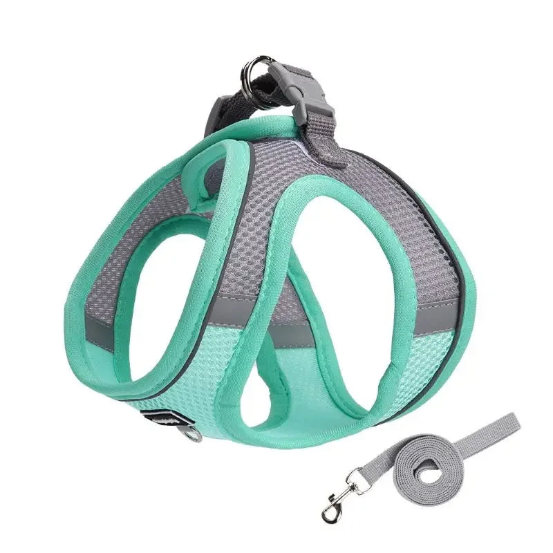 Dog Harness for Small Dogs Adjustable Puppy and Cat Vest for French Bulldog Chihuahua and Pug with Outdoor Walking Collar and Leash Set
