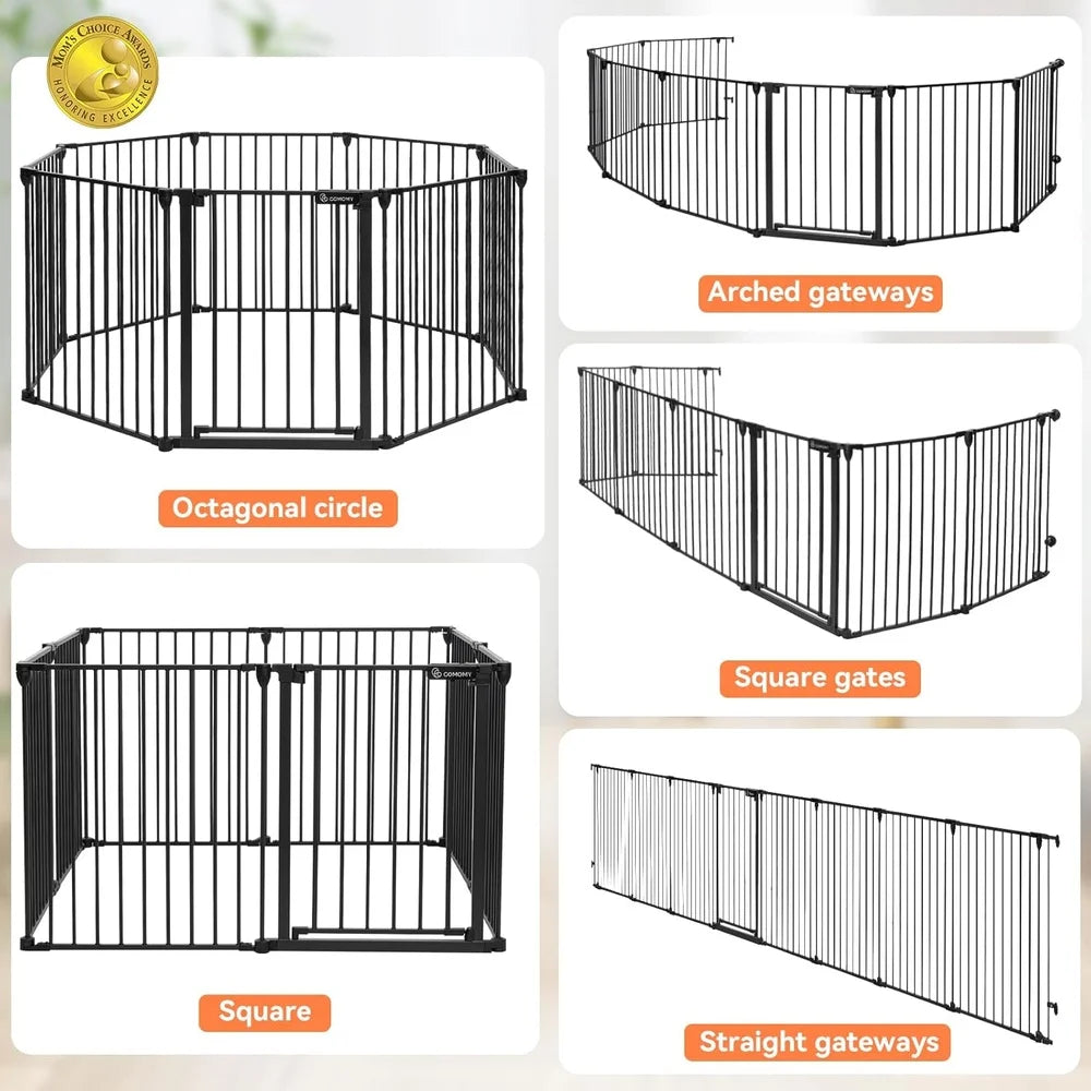 198 Inch Extra Wide Baby Gate Auto Close Pet Gate for Doorways Stairs and Fireplaces Folding Design Child Dog Playpen