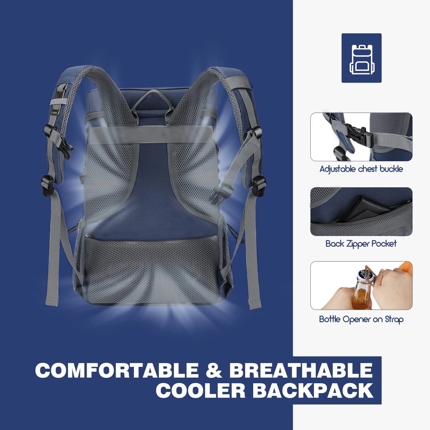 WestTune Leakproof Insulated Cooler Backpack Hiking Travel