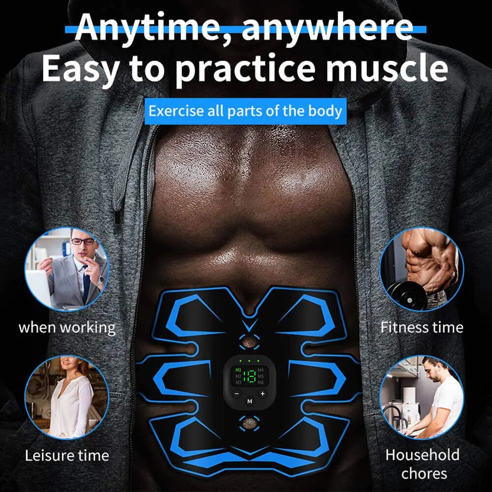 EMS Abdominal Training Device with LED Display USB Rechargeable Ab Exercise Belt for Men and Women