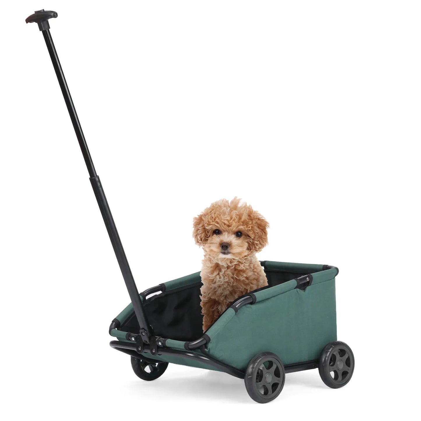 Small Pet Cart 4 Wheels Folding Dog Stroller Lightweight 360 Degree Rotating Trolley Pet Stroller for Small Cats and Dogs