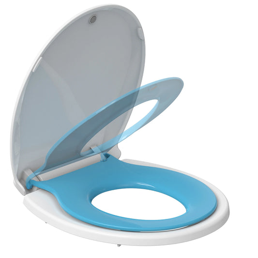 Toilet Seat With Built In Toddler Seat Round Toilet Seat for Potty Training Fits Adults and Children Slow Close