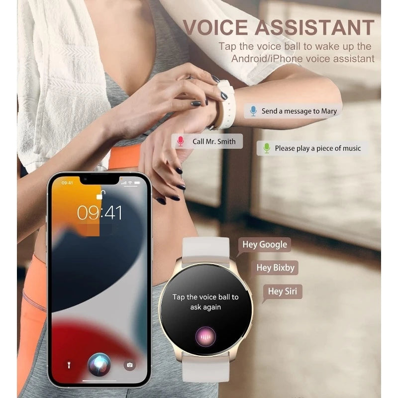 Smart Watch For Women With Call Function Fitness Tracker For Android And iOS Waterproof Smartwatch With 1.32 Inch HD Display