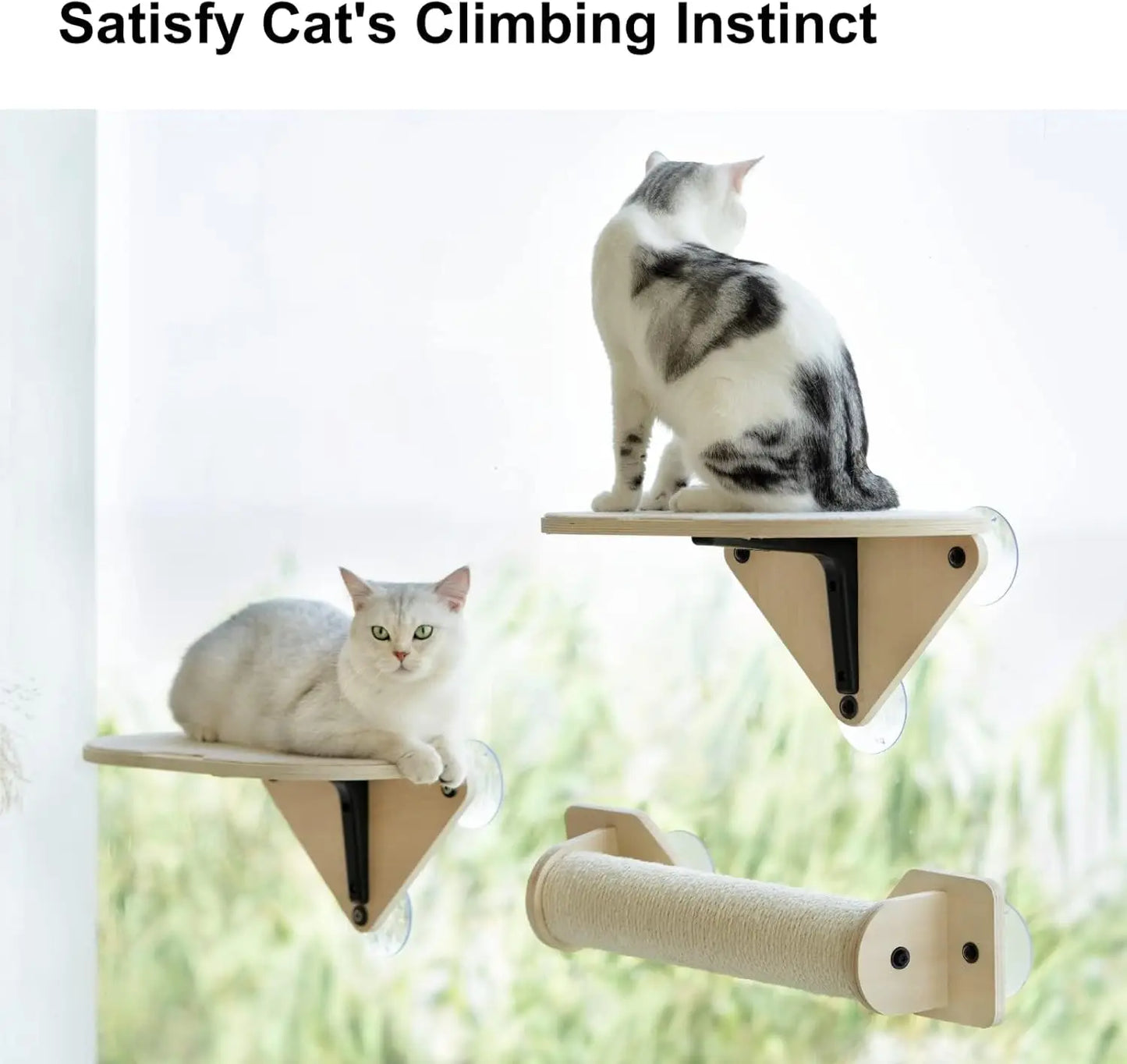 Mewoofun Cat Window Perch Hammock With Climbing Steps Indoor
