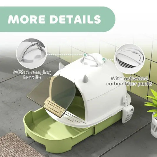 Cat Litter Box Enclosure No Assembly Required Includes Litter Scoop for Easy Maintenance