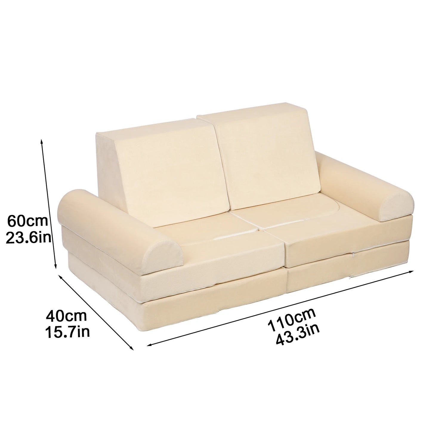 Diowewea Play Couch Kids Sofa With High Density Foam