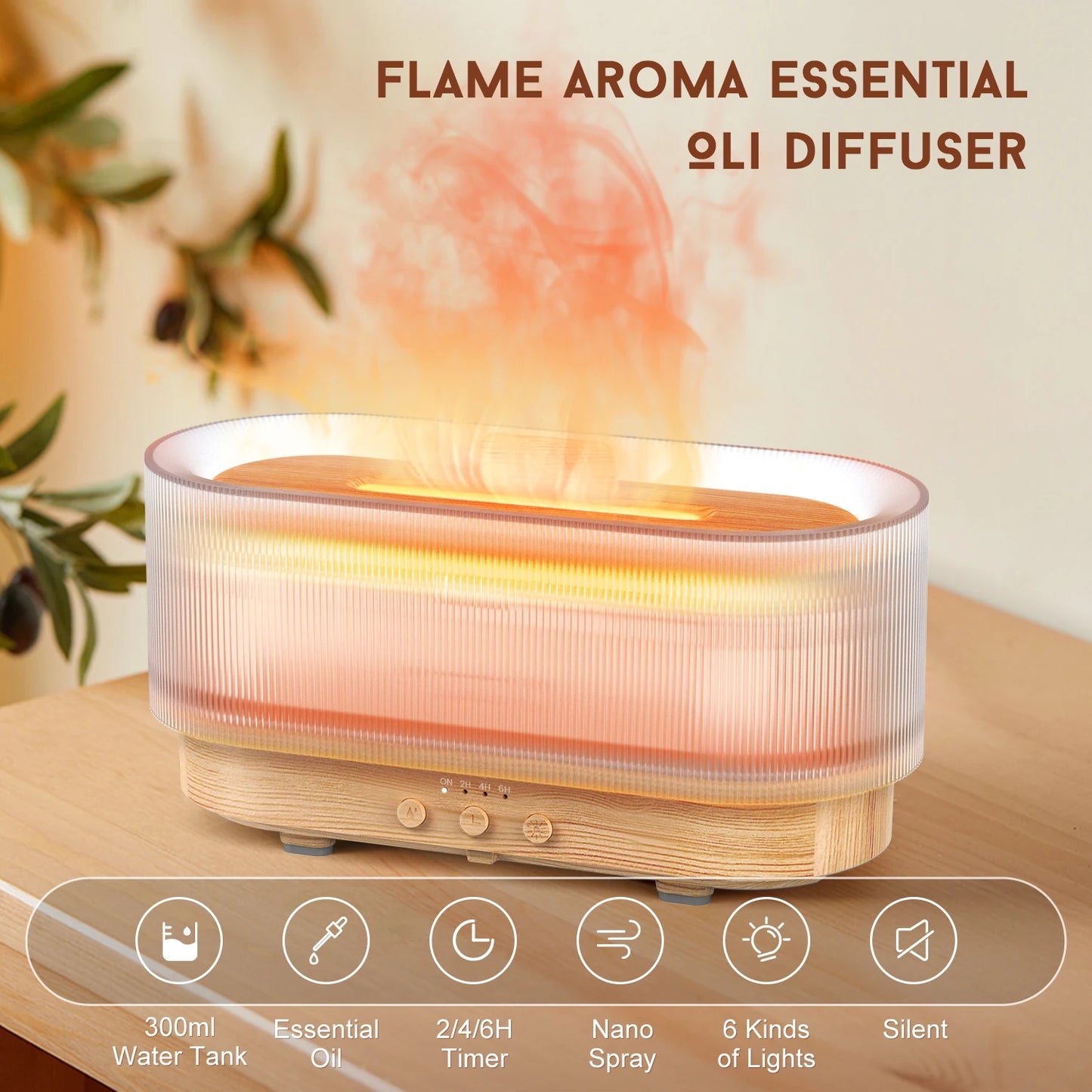 Sejoy Essential Oil Diffuser Fireplace Aromatherapy Ultrasonic Humidifier