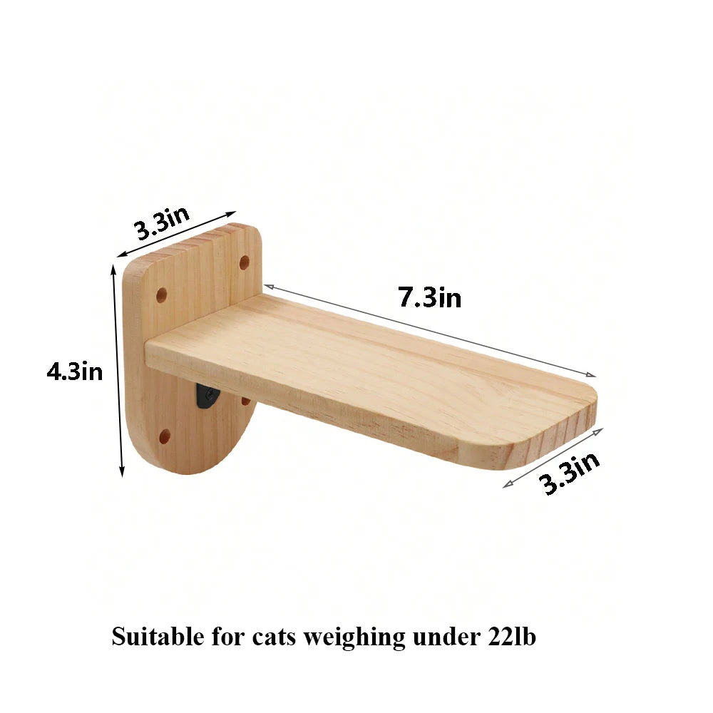 Cat Climbing Shelf Wall Mounted Four Step Stairway With Sisal Scratching Post For Cats Tree Tower Platform