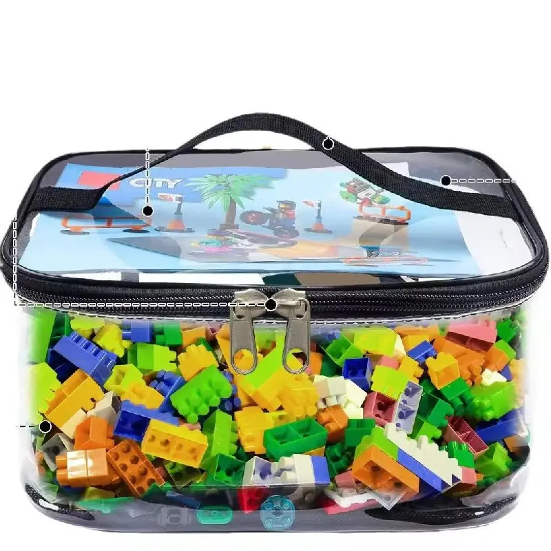 Large Capacity Transparent Mesh Zipper Toy Storage Bag