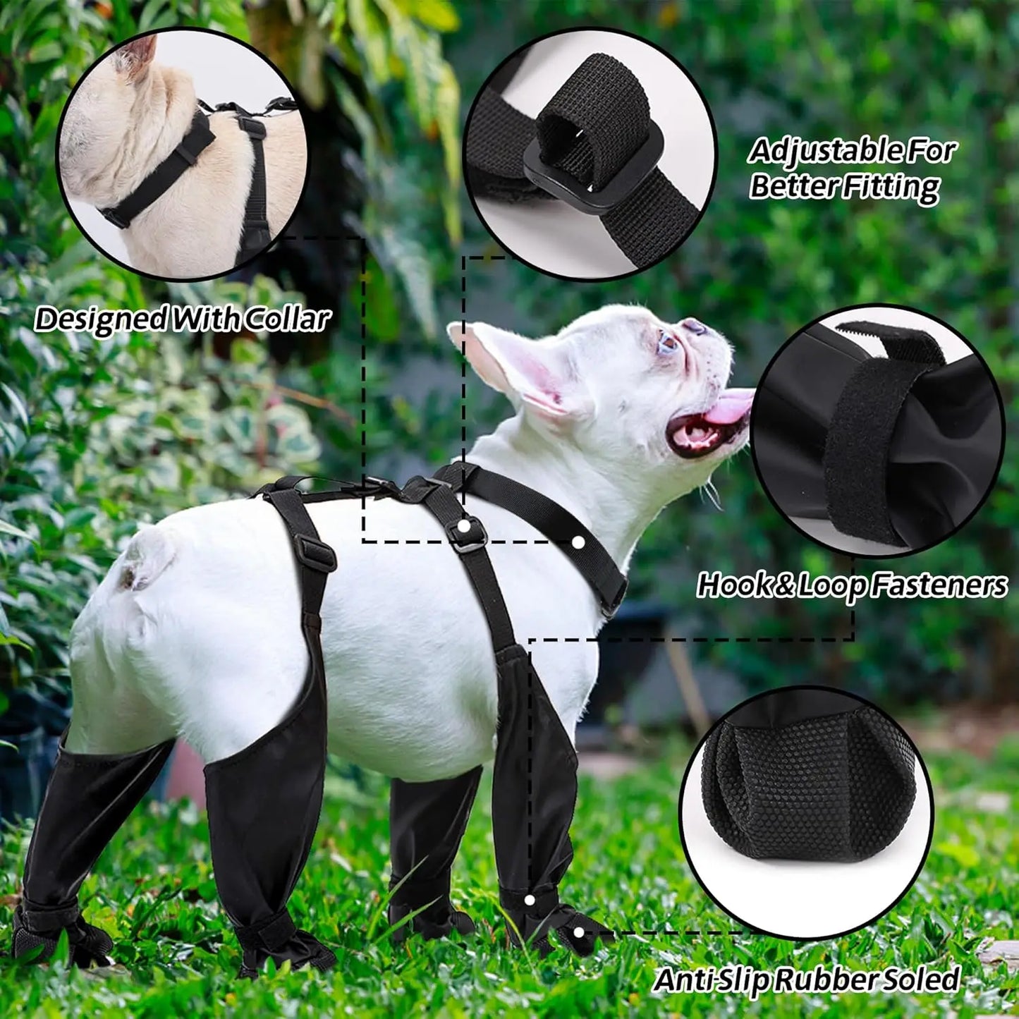 Outdoor Dog Boot Leggings Waterproof Paw Protectors for Small Medium Large Dogs