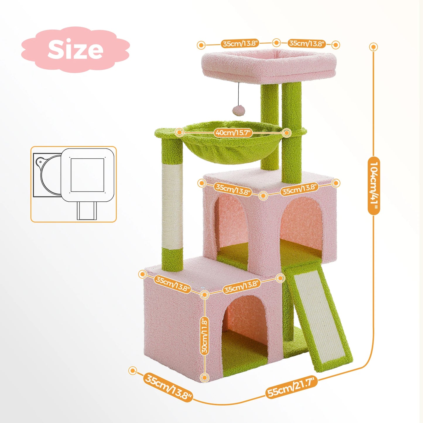 Large Cat Tree for Indoor Cats Multi Level Cat Tower with Spacious Condos and Sisal Scratching Pad