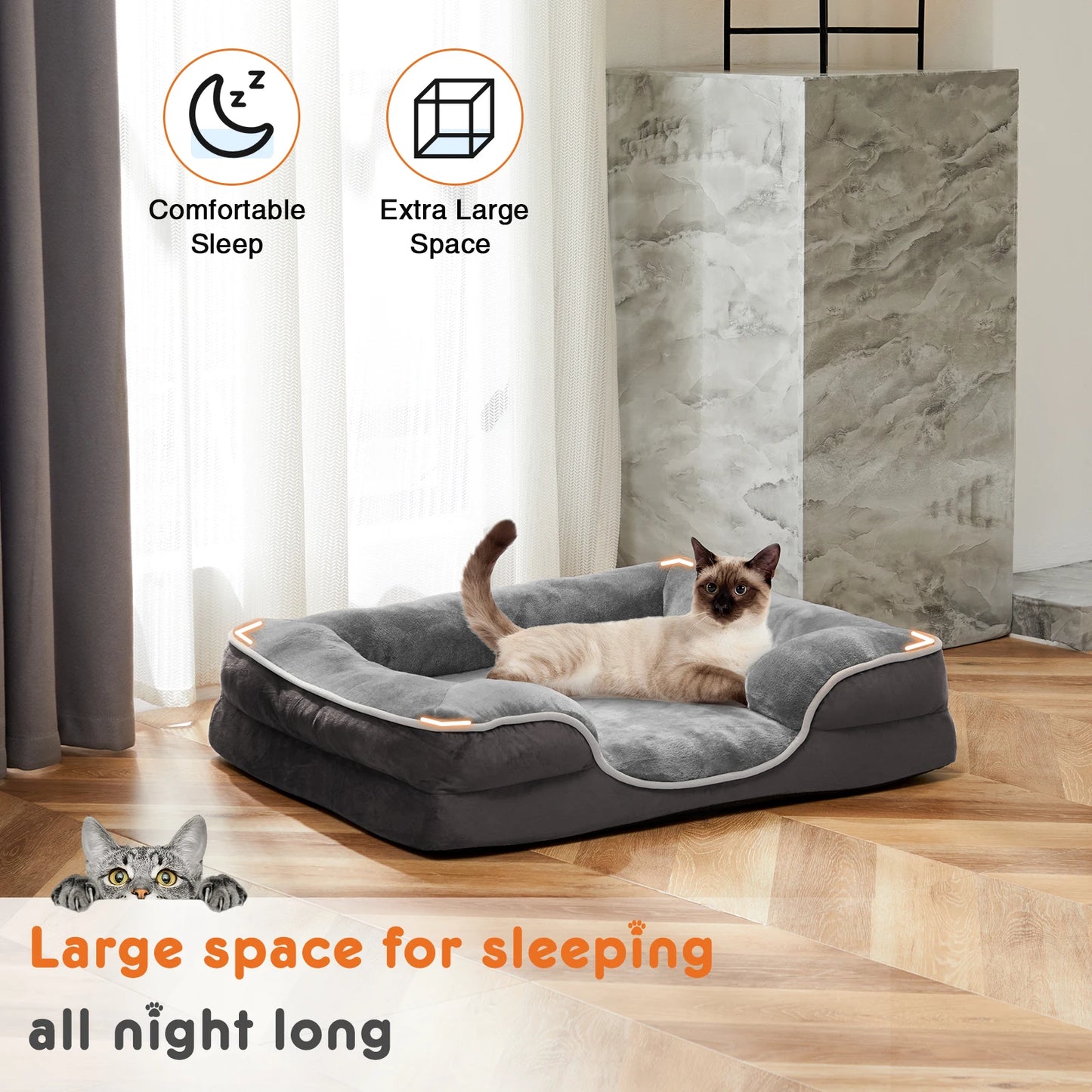 Orthopedic Dog Bed Memory Foam Pet Bed for Small Dogs and Cats