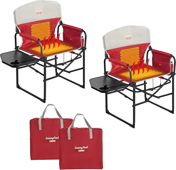Camping Directors Chair, Heavy Duty,Oversized Portable Folding Chair with Side Table, Pocket for Beach, Fishing,Trip,Picnic,Law