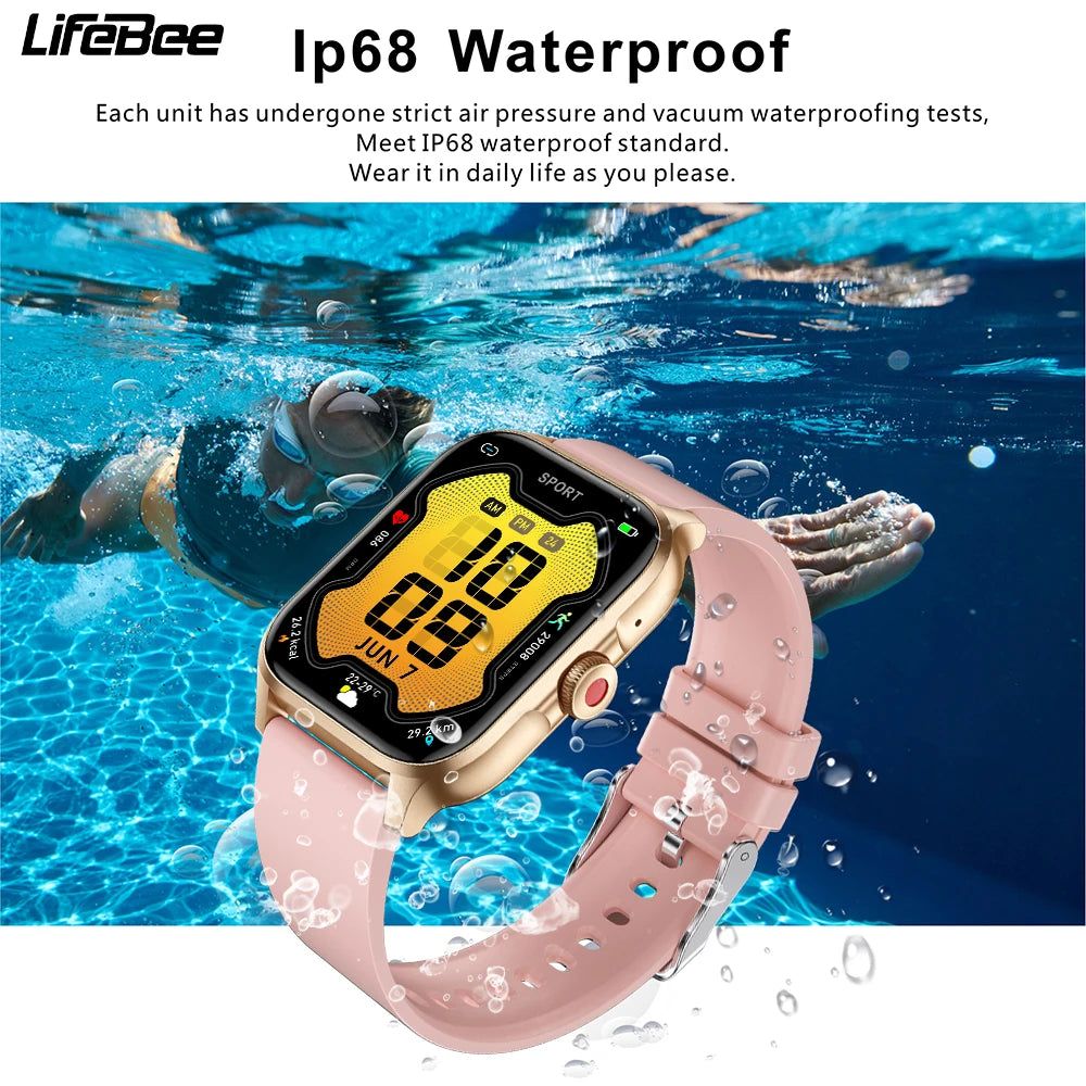 LIFEBEE 1.85 Inch Smartwatch for Men and Women with Call Function Activity Fitness Tracker Sleep Monitor Calorie and Step Counter Sports Running